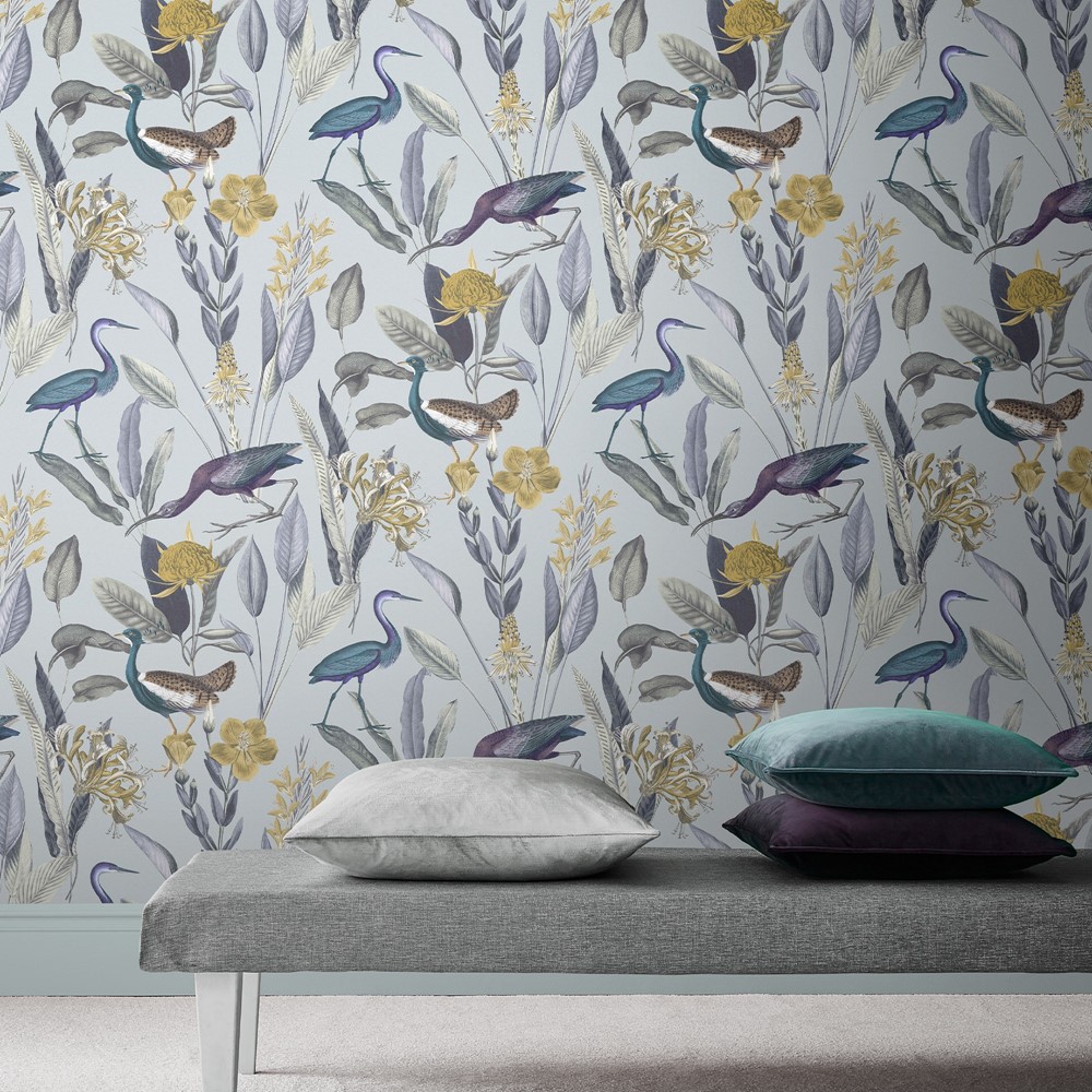 Glasshouse Wallpaper 111721 by Graham & Brown in Soft Grey